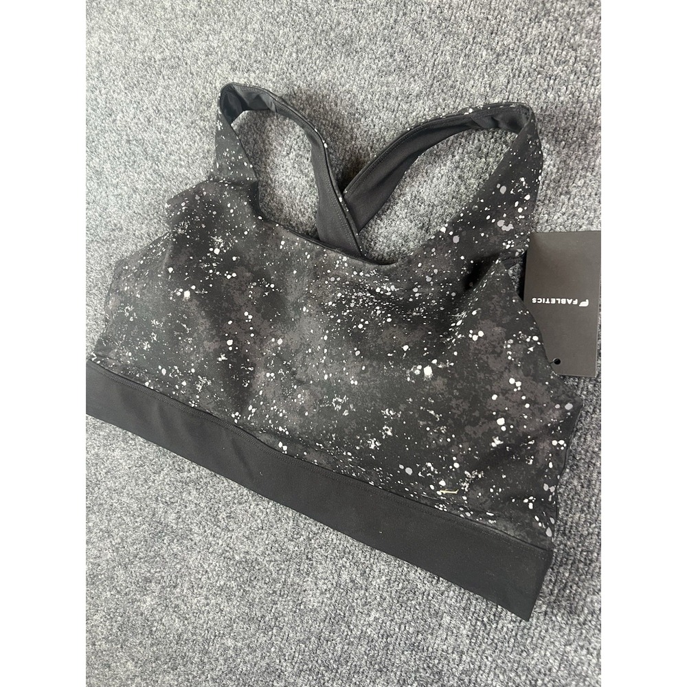 NWT Fabletics No-Bounce High Impact Sports Bra Black Space Splatter/Black XXL/1X